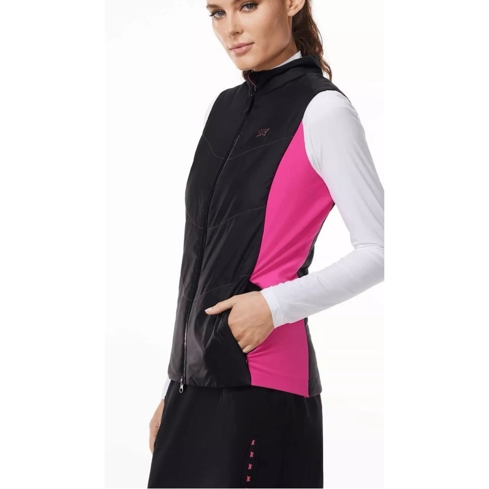 NWT PXG Womens Noble Zip Vest Black Pink Size L - Picture 2 of 10